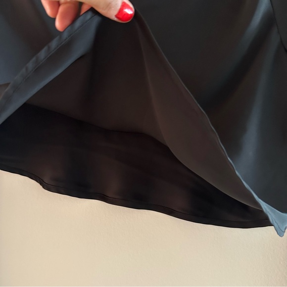 Meshki Violeta one shoulder satin black long sleeve top - Picture 4 of 8